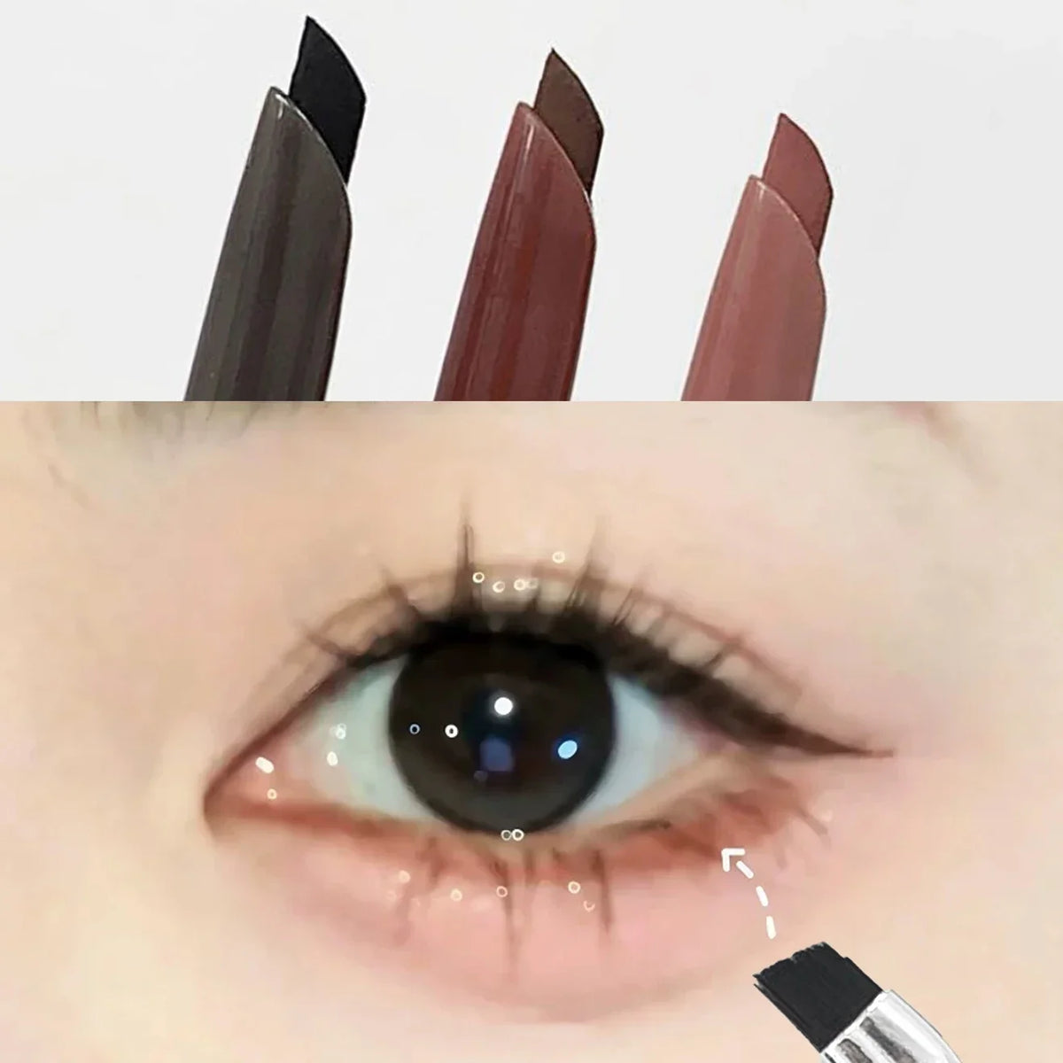 Qme Curved Gel Eyeliner Pen – Waterproof Ultra-Fine Tip Gel Eyeliner Pen Qme