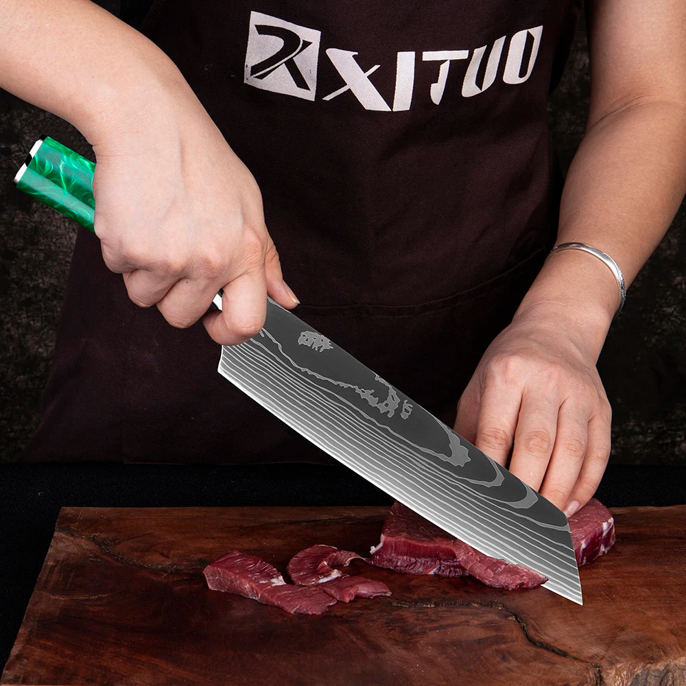 XITUO Chef Knife Set 1-8 Piece High Carbon Steel Kitchen Knives Kitchen Knife Set Qst