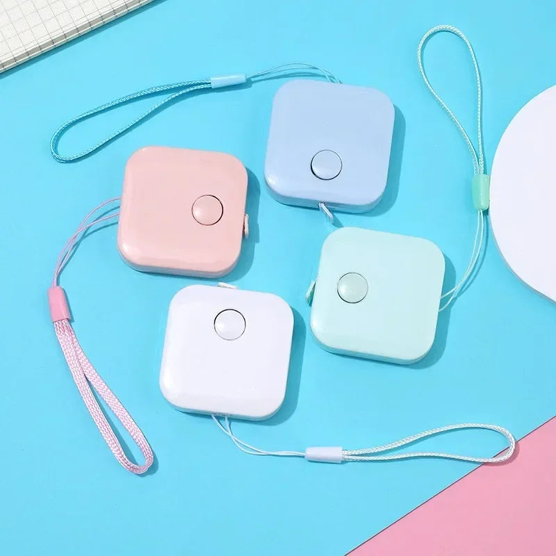 Mini Macaron Tape Measure 1.5m Metric Imperial Keychain Ruler Mini Tape Measure Qme