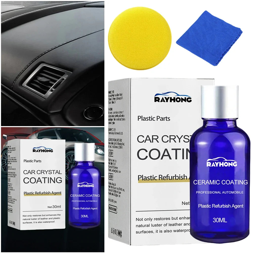 Plastic Refurbish Agent Crystal Ceramic Coating + Sponge 30ml Ceramic Coating Agent Qme