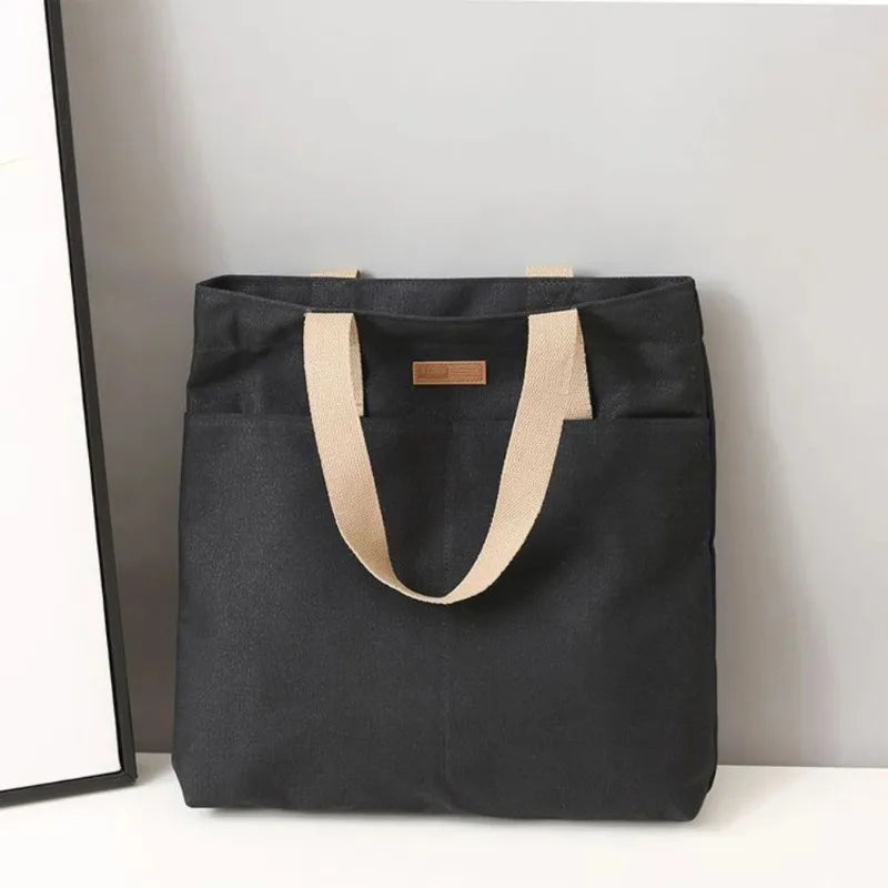 Women's Large Canvas Tote Bag – Spacious Everyday Handbag Canvas Tote Bag Qme