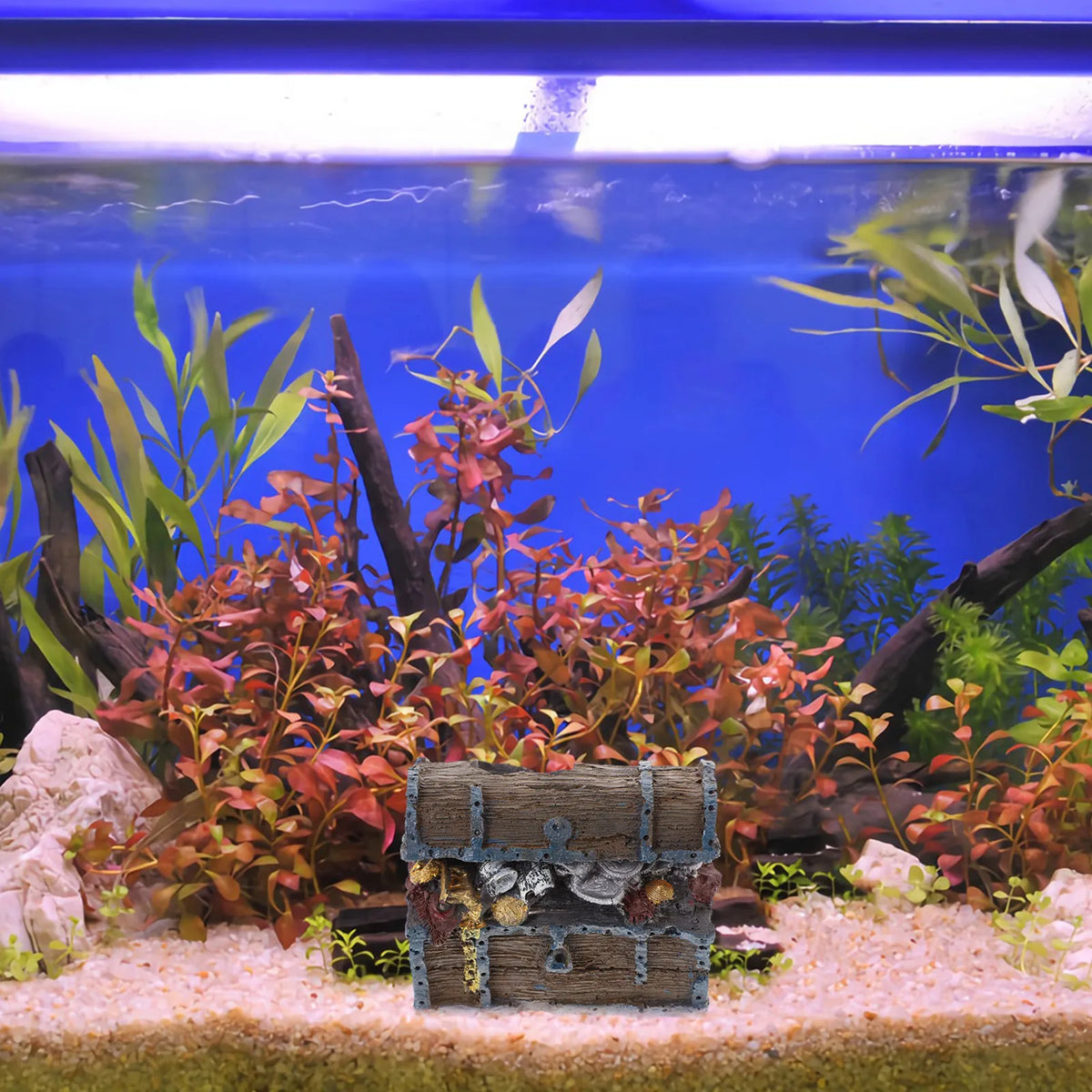 Resin Treasure Chest Fish Tank Aquarium Decoration Ornament Aquarium Decoration Qme