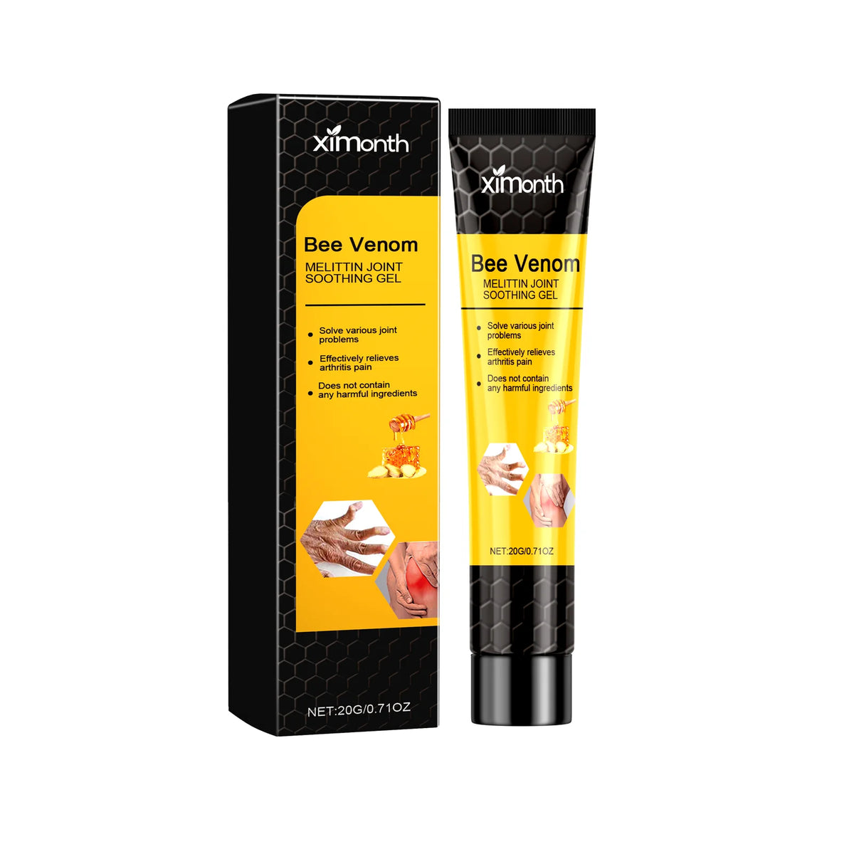 Ximonth Bee Venom Joint Care Gel – Natural Formula 20g/40g/60g Topical Body Gel Qst 20g Boxed