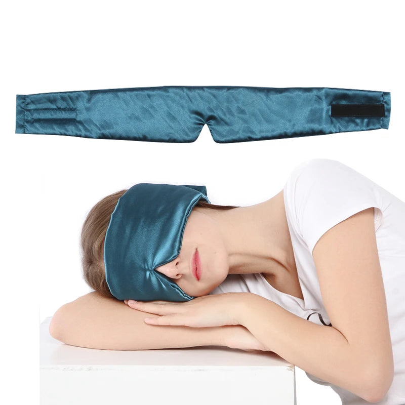 3D Sleep Mask – Satin Light-Blocking Eye Cover for Travel Sleep Eye Mask Qst
