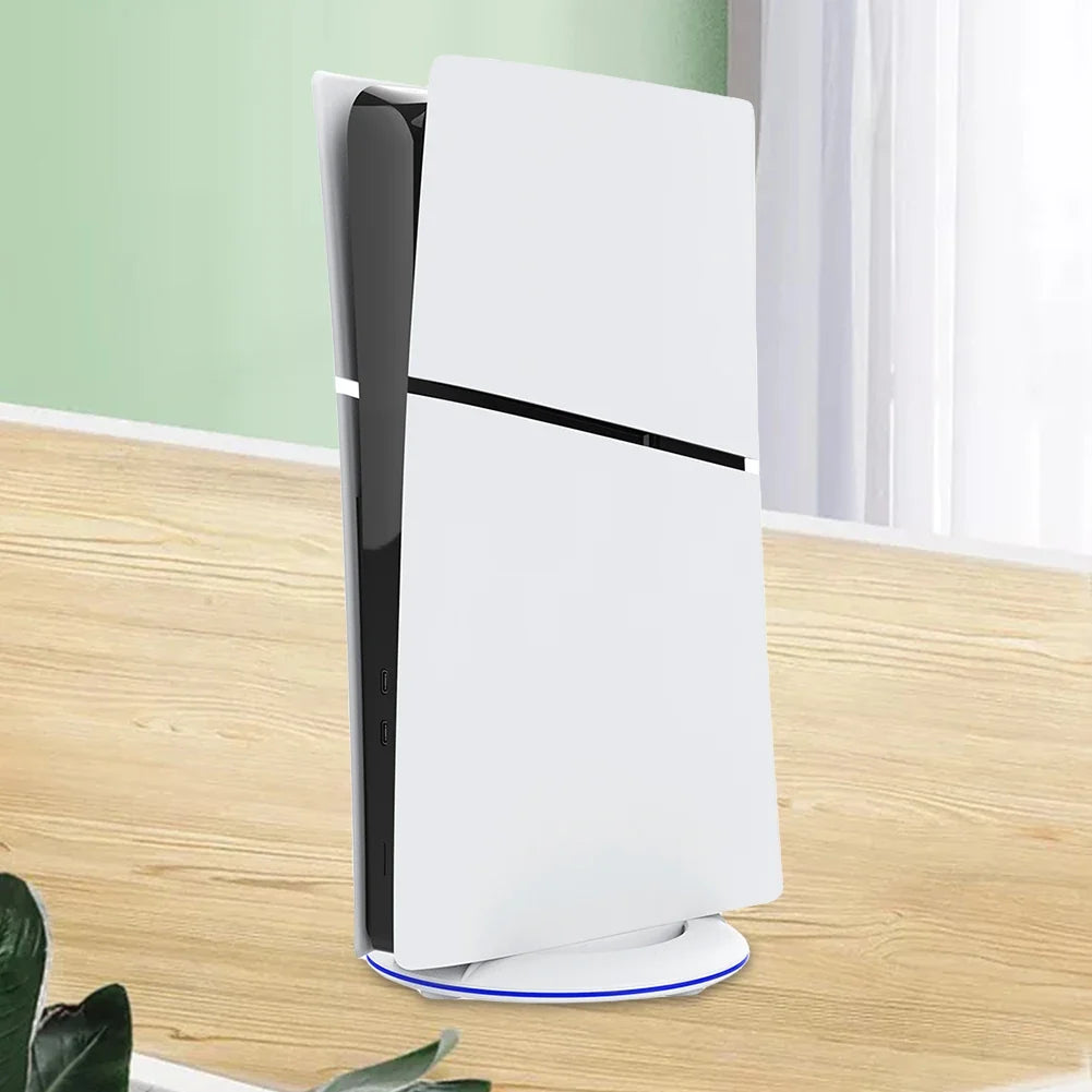 RGB Vertical Stand with Anti-Slip Pad for PS5 Slim Console Gaming Console Stand Qme