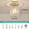 Nordic Modern Crystal E27 Ceiling Light – Bedroom & Corridor Crystal Ceiling Light Qme Golden circle