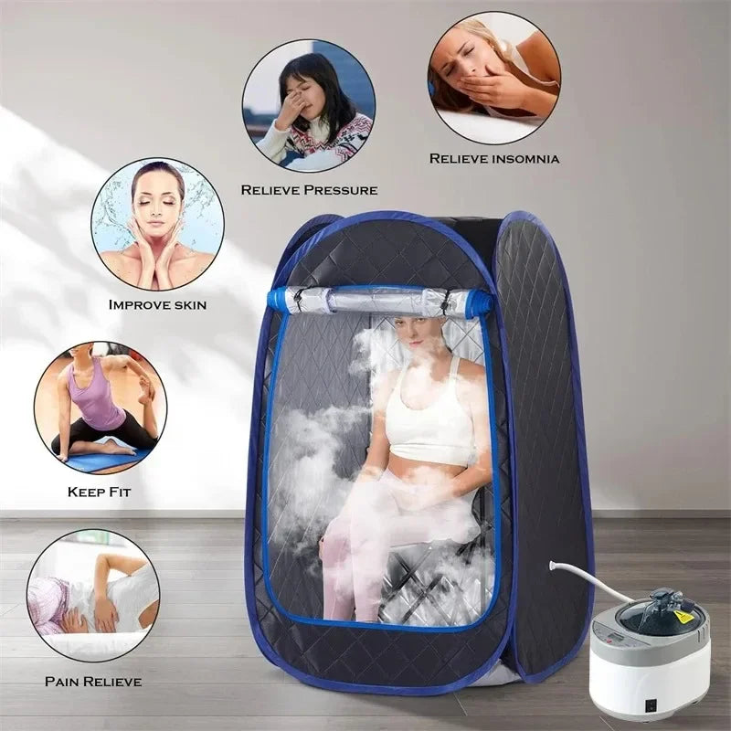 Portable Full Body Steam Sauna Tent & 1500W Steamer Portable Steam Sauna Qst