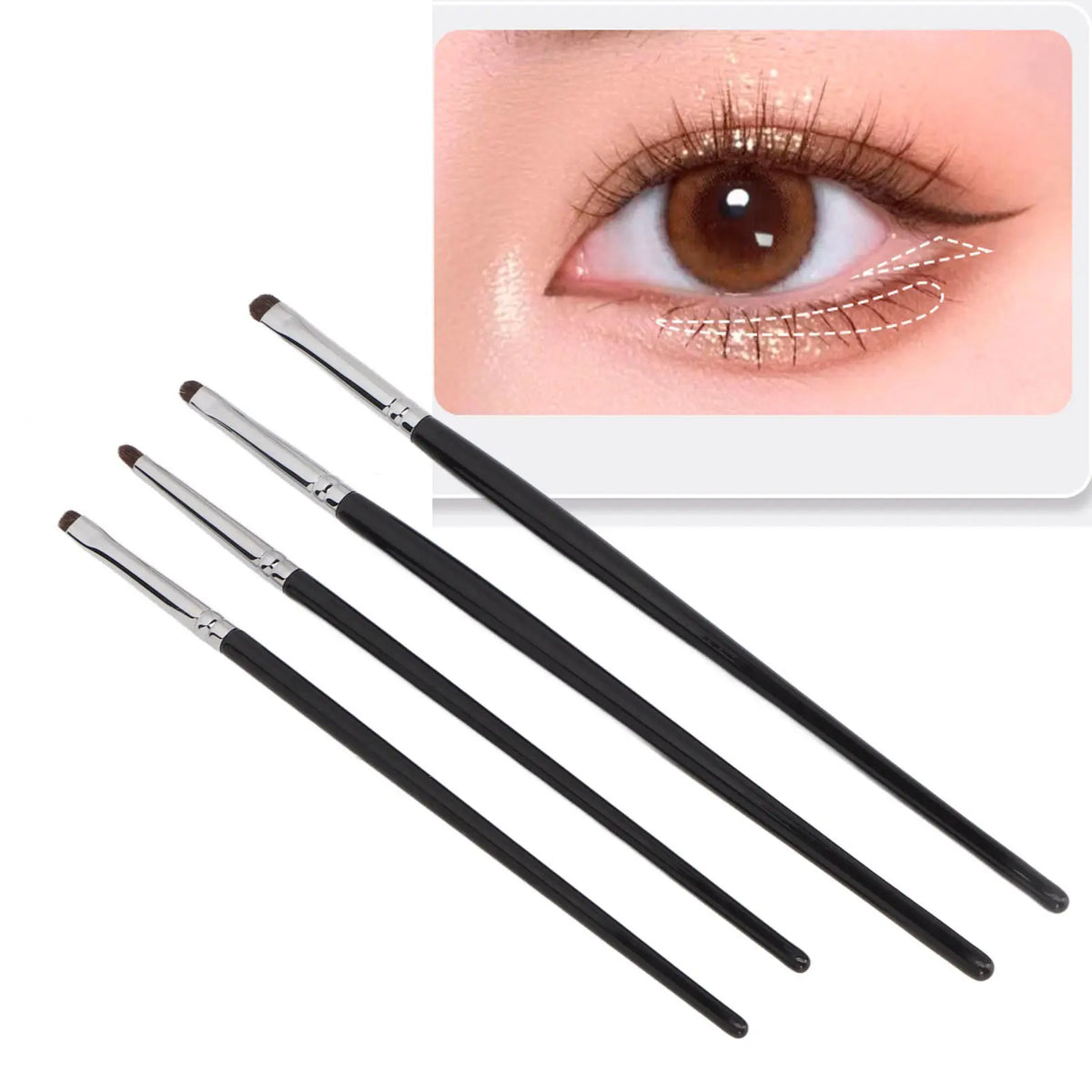 TOPINCN 4-Piece Eye Makeup Brush Set – Soft Wool Fiber Eye Makeup Brush Set Qme