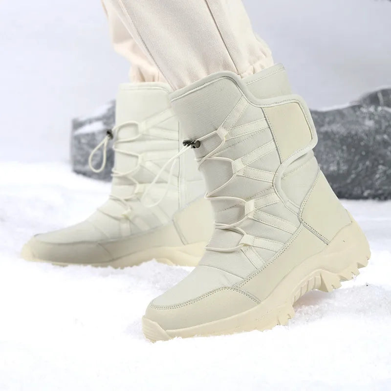 Women's Winter Plush Ankle Snow Boots – Slip-On Platform Women's Snow Boots Qst
