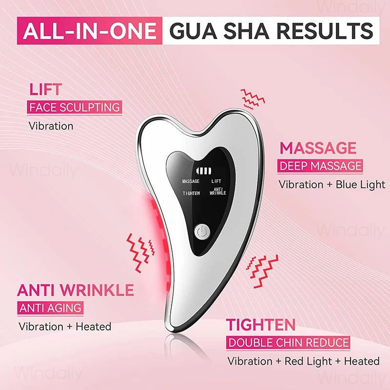 4-in-1 Electric Gua Sha Face Massager | Lift & Tighten Facial Massager Device Qst
