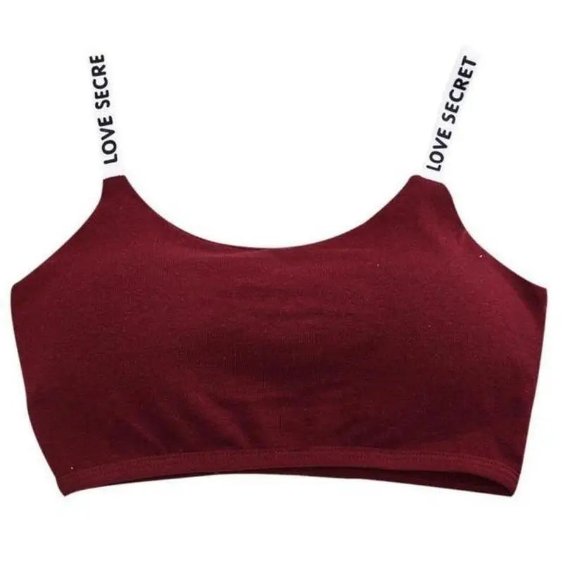 Women's Seamless Tube Bra Letter Strap Sports Bralette Sports Bralette Qme Free Size Red wine