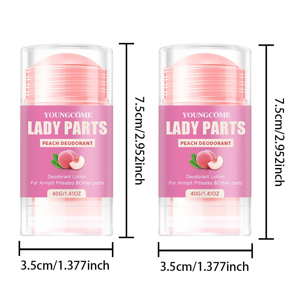 YOUNGCOME Peach Full Body Deodorant Stick – 72-Hour Fresh Body Deodorant Stick Qst 2PCS
