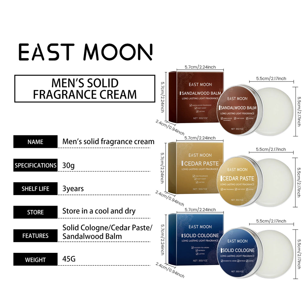EAST MOON Solid Perfume Balm – Men's Long-Lasting Fragrance Solid Perfume Balm Qst