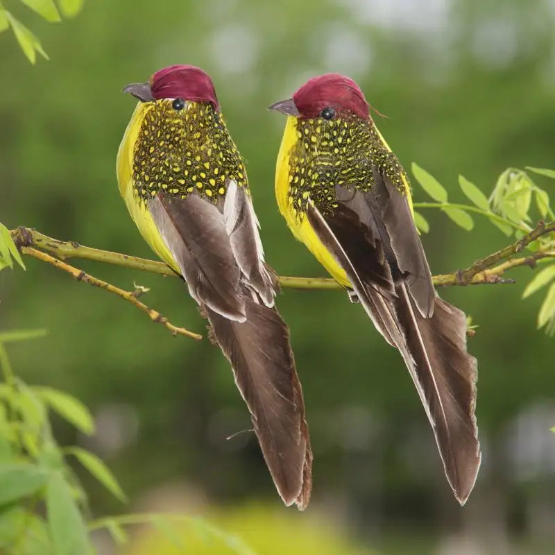Simulation Feather Bird Garden Decor – Realistic Fake Bird Ornament Garden Bird Ornament Qme