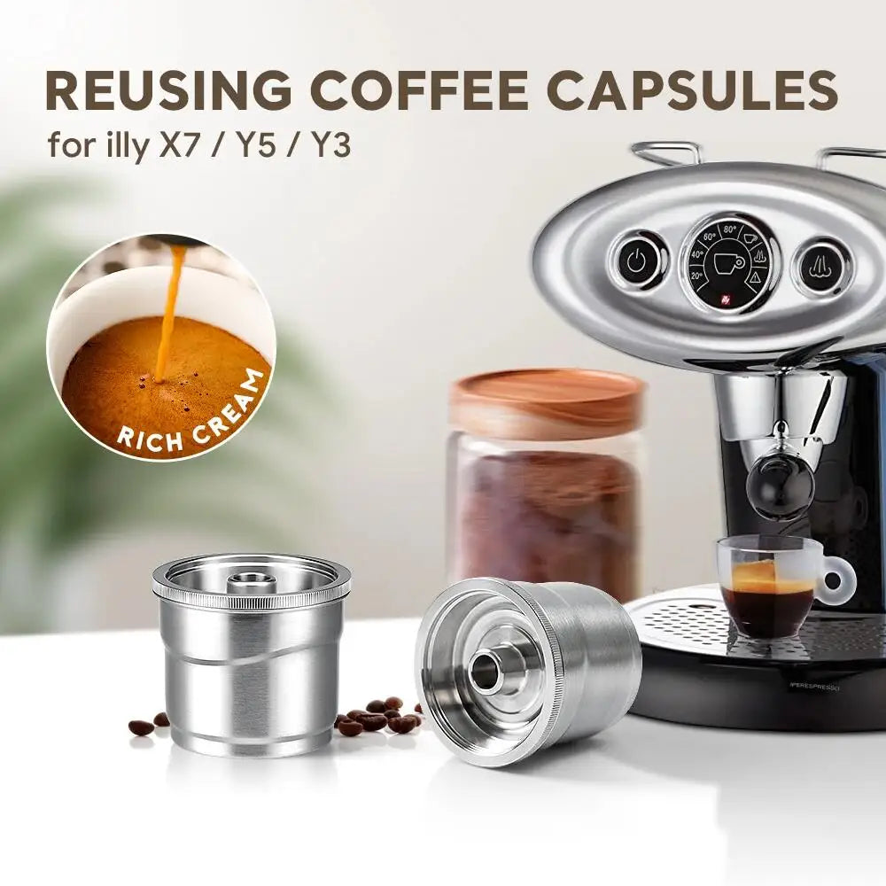 Reusable Stainless Steel Pods for Illy iPerespresso X7 Y3 Y5 Reusable Coffee Pods Qst