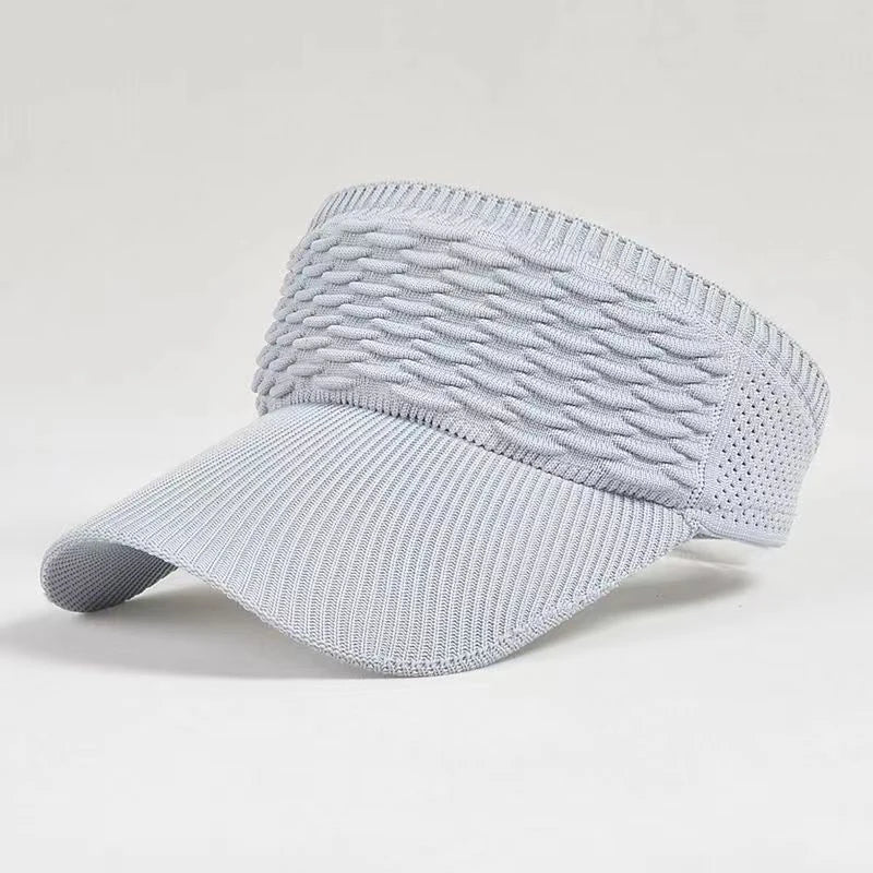 Women's Open Top UV Sun Visor Cap – Summer Beach Hat Sun Visor Cap Qst Gray