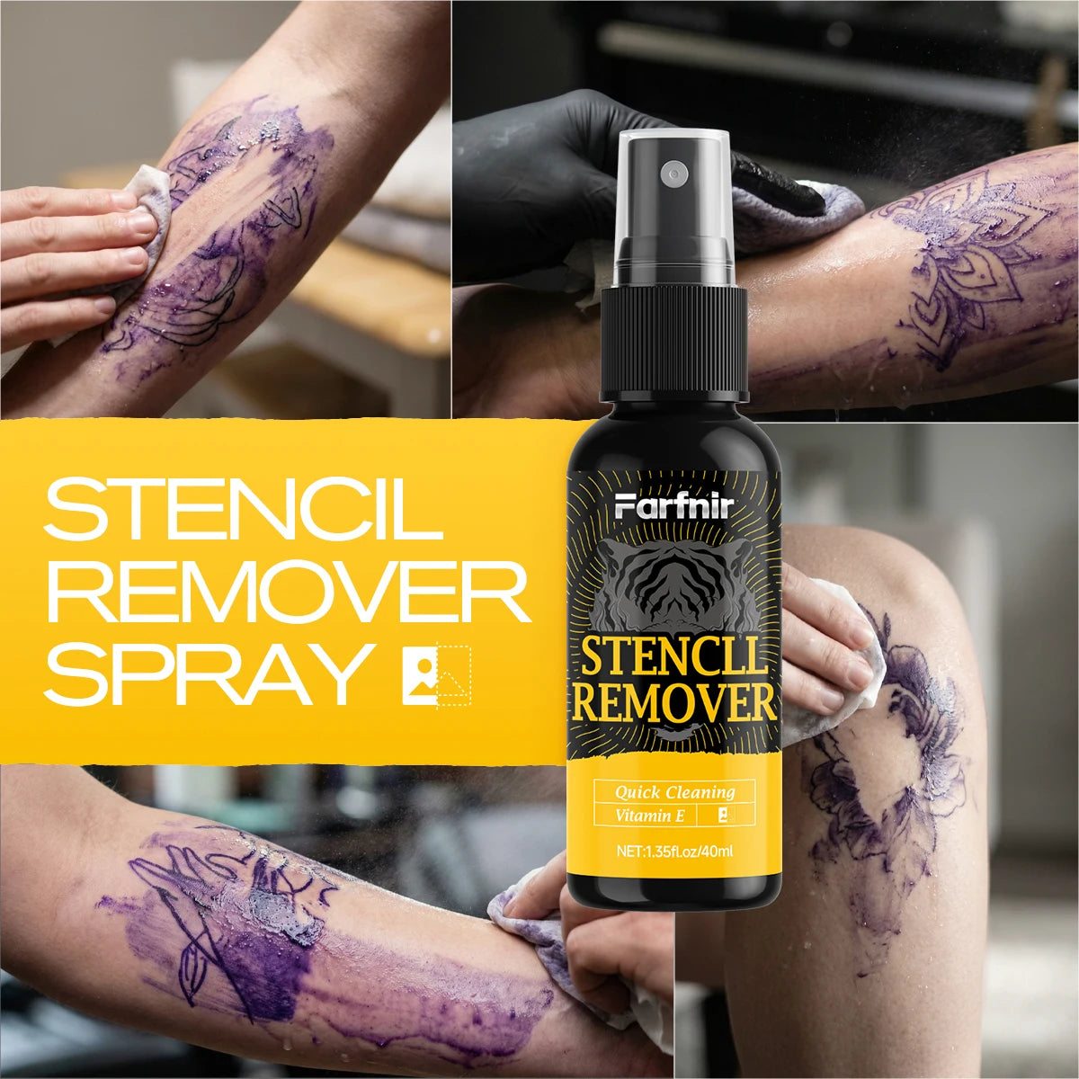 Stencil Remover Spray – Gentle Cleanser for All Skin Types Stencil Remover Spray Qst
