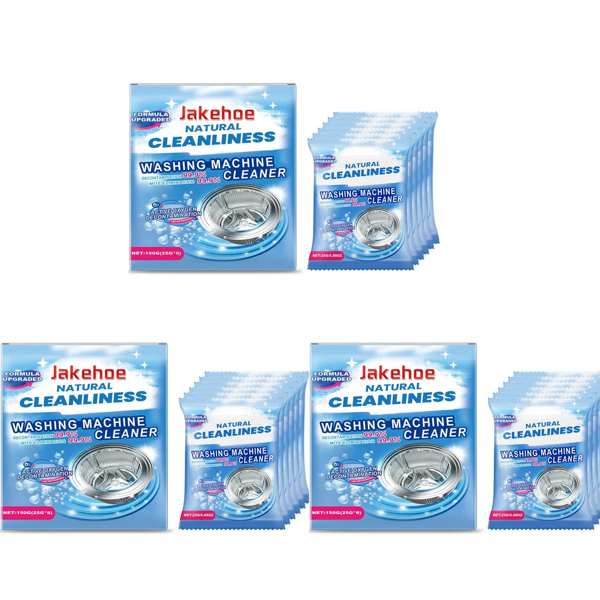 Washing Machine Cleaning Powder – Remove Dirt, Mold & Odor Washing Machine Cleaner Qme 18pcs Boxed