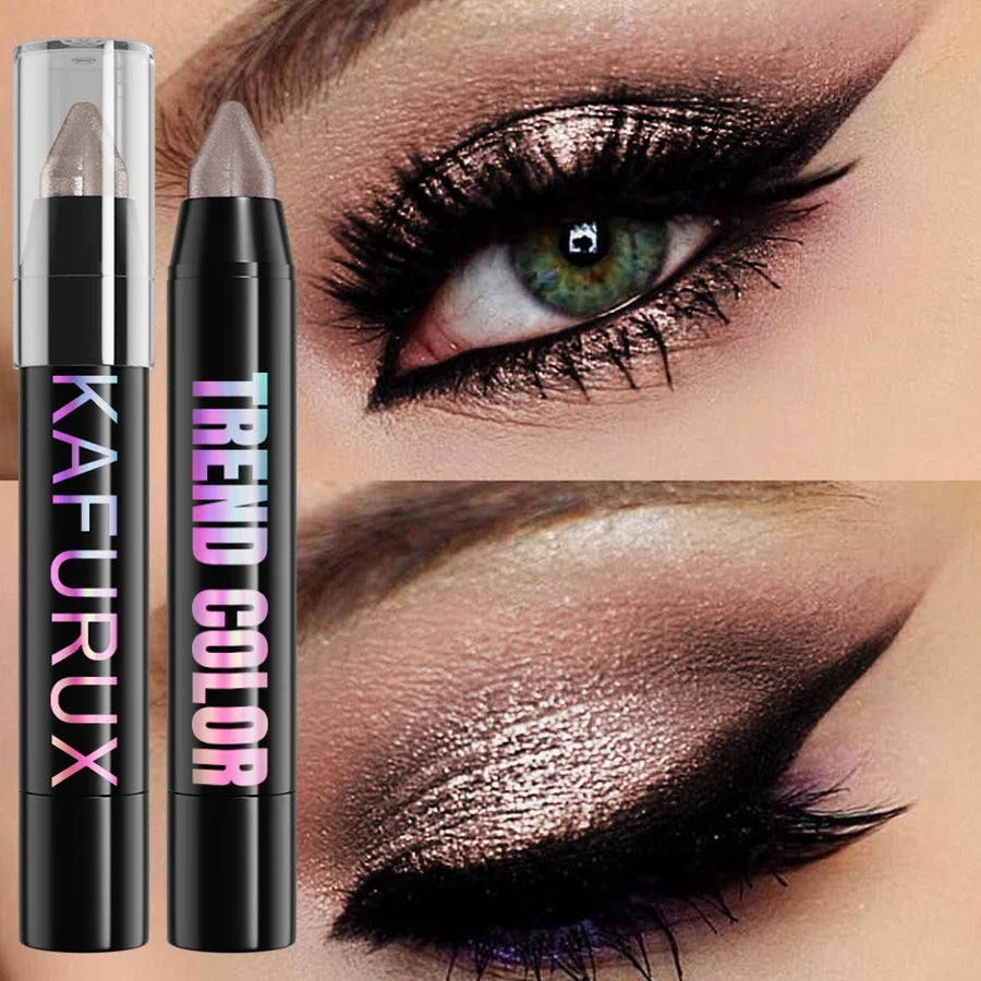 Metallic Glitter Eyeshadow Pencil – Waterproof Pearlescent Nude Eyeshadow Pencil Qme