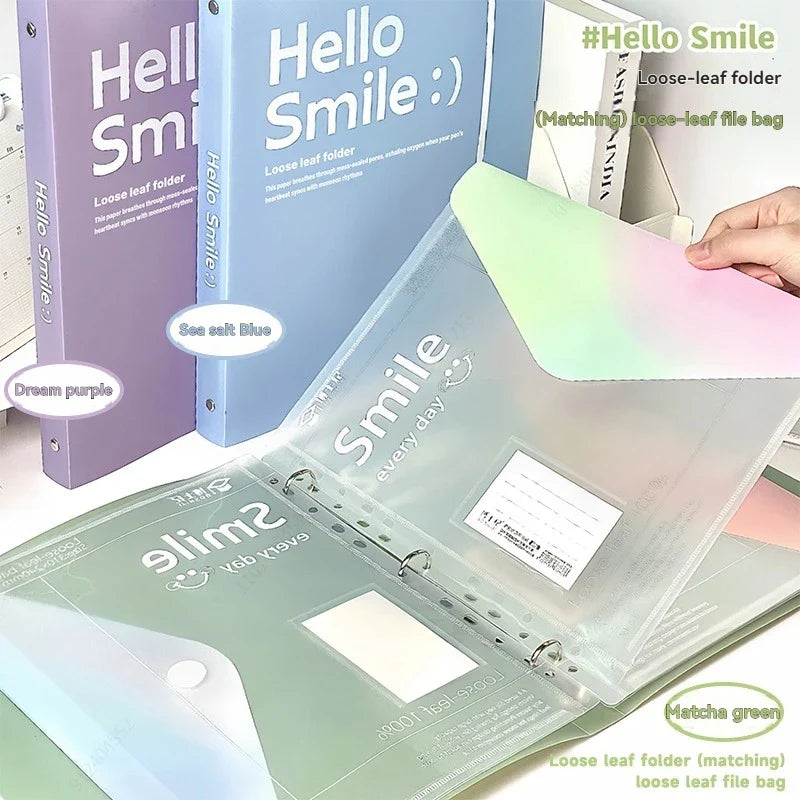 A4 Waterproof PP File Bag 3-Hole D-Ring Binder | 7 Colors D-Ring File Binder Qme