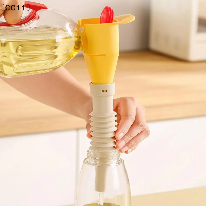 Foldable Telescopic Silicone Funnel with Snap Lock | Oil Pouring Kitchen Funnel Qme