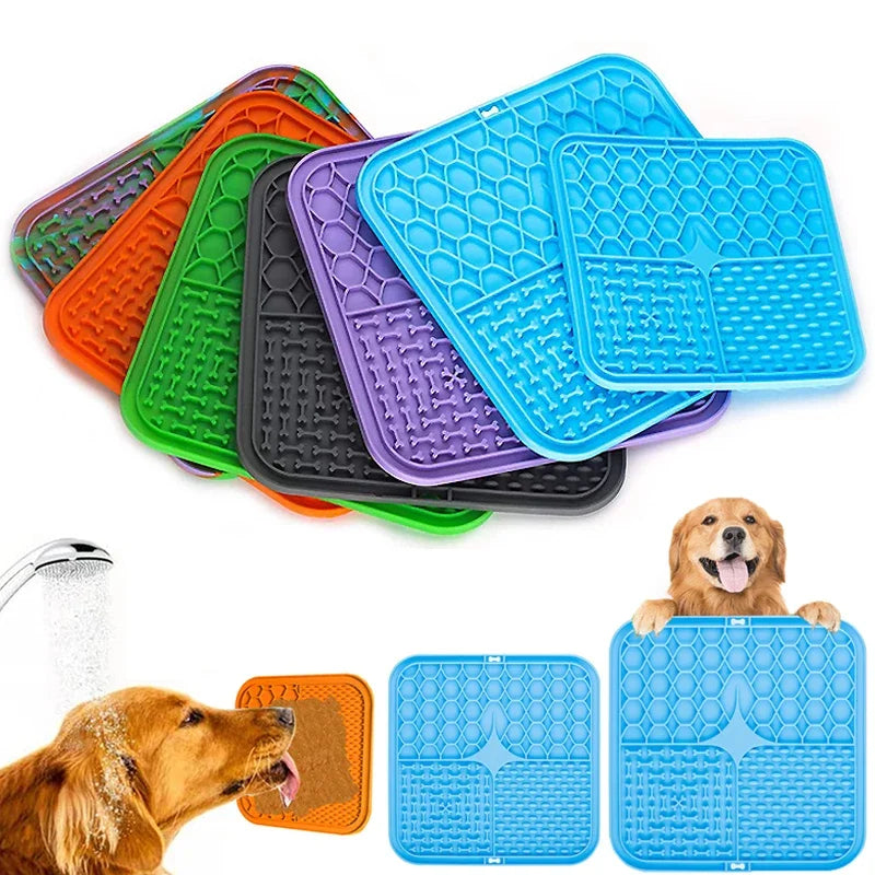 Silicone Dog Licking Mat – Slow Feeder with Suction Cup Dog Slow Feeder Mat Qst
