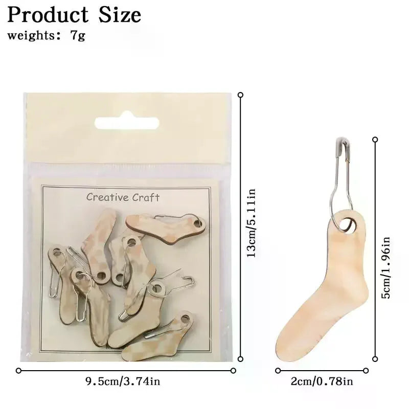 Wooden Knitting Ruler Gauge & Locking Stitch Markers – 6 Colors Knitting Stitch Markers Qme