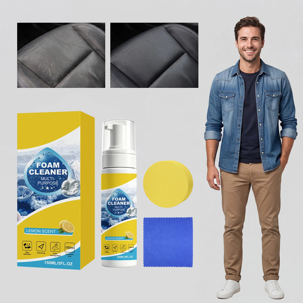 150ml Foam Bubble Car Interior Cleaner – Lemon Fragrance Car Interior Cleaner Qst
