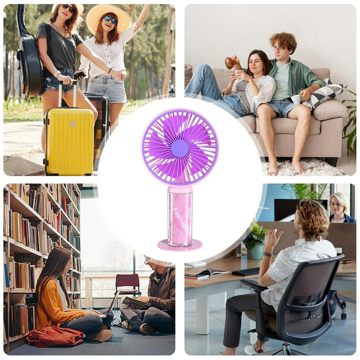 Rechargeable Handheld Fan – 3 Speeds Portable Travel Fan Portable Handheld Fan Qme