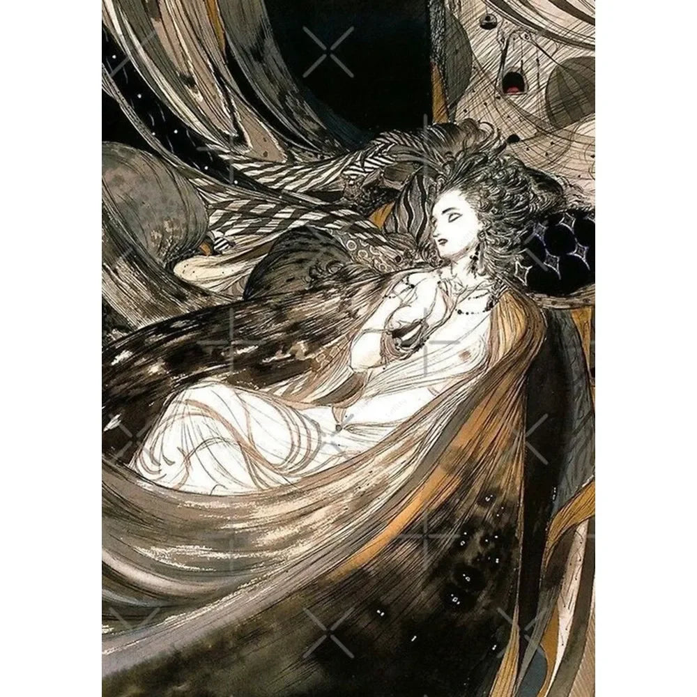 Yoshitaka Amano Final Fantasy Canvas Wall Art Poster Print Canvas Art Print Qst 10 20x30cm Unframed