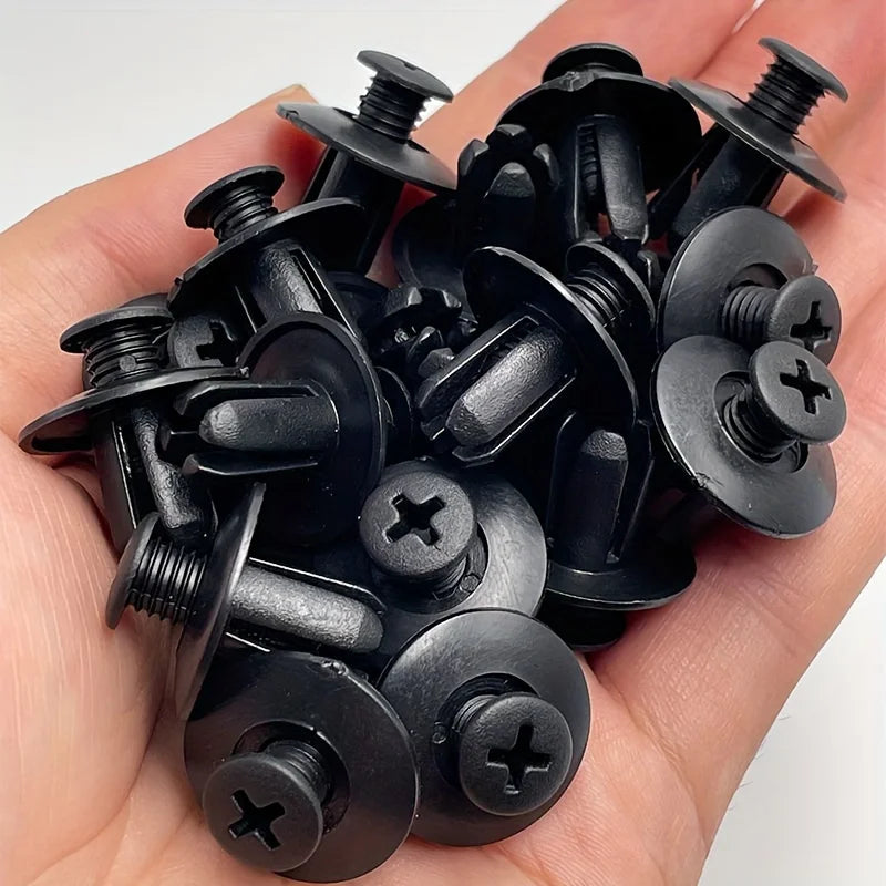 Universal Car Interior Trim Plastic Expanding Screws 50pcs Auto Trim Fasteners Qme