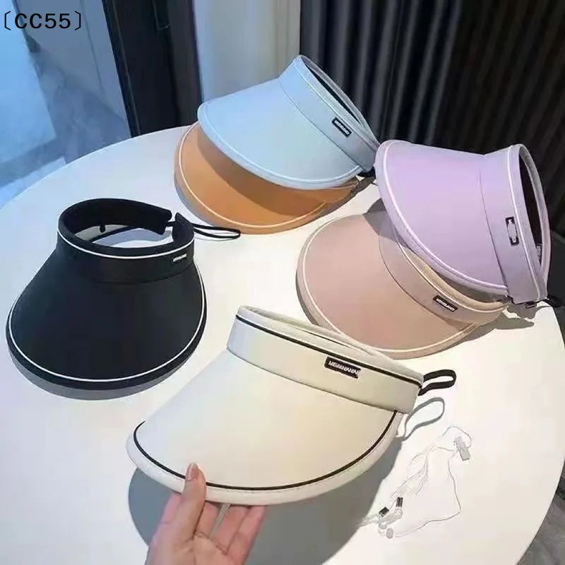 Women's Wide Brim UV Sun Visor Hat – Foldable & Packable Sun Visor Hat Qst