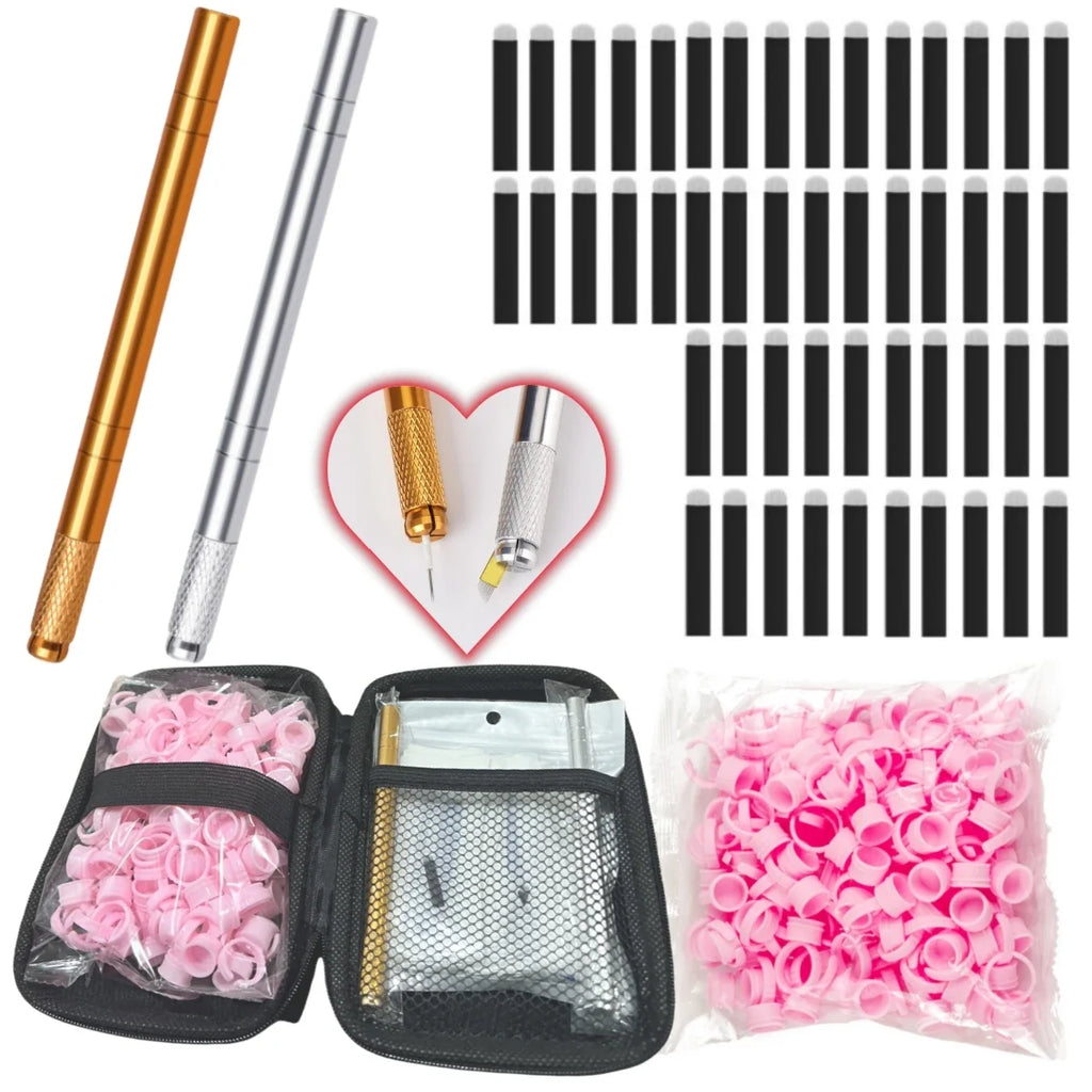 3D Microblading Manual Pen & 18U Needles – Pro PMU Kit | Qme PMU Microblading Kit Qme