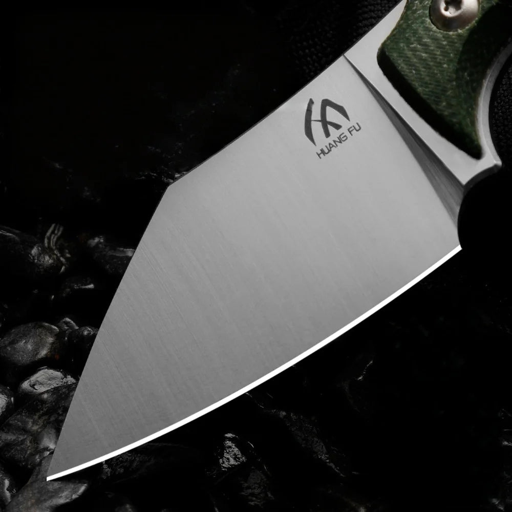 HUANGFU Fixed-Blade Outdoor Knife with Sheath | Steel Blade Fixed Blade Knife Qst