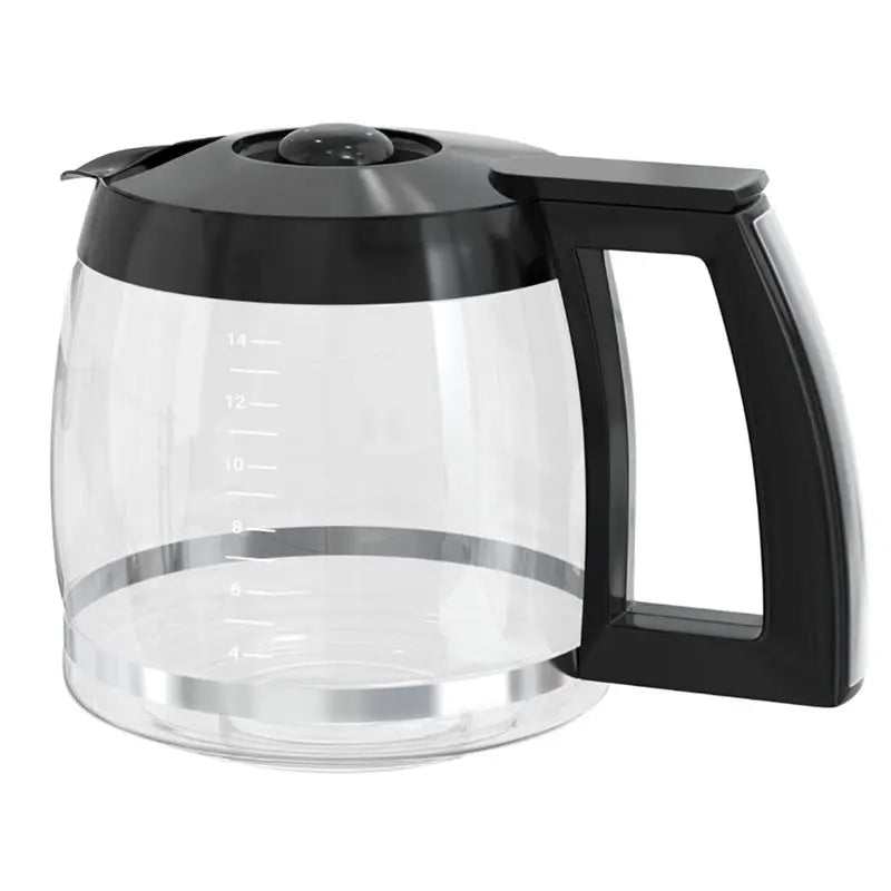 MiLESEEY 14-Cup Borosilicate Glass Coffee Carafe for Cuisinart Glass Coffee Carafe Qst Black Transparent