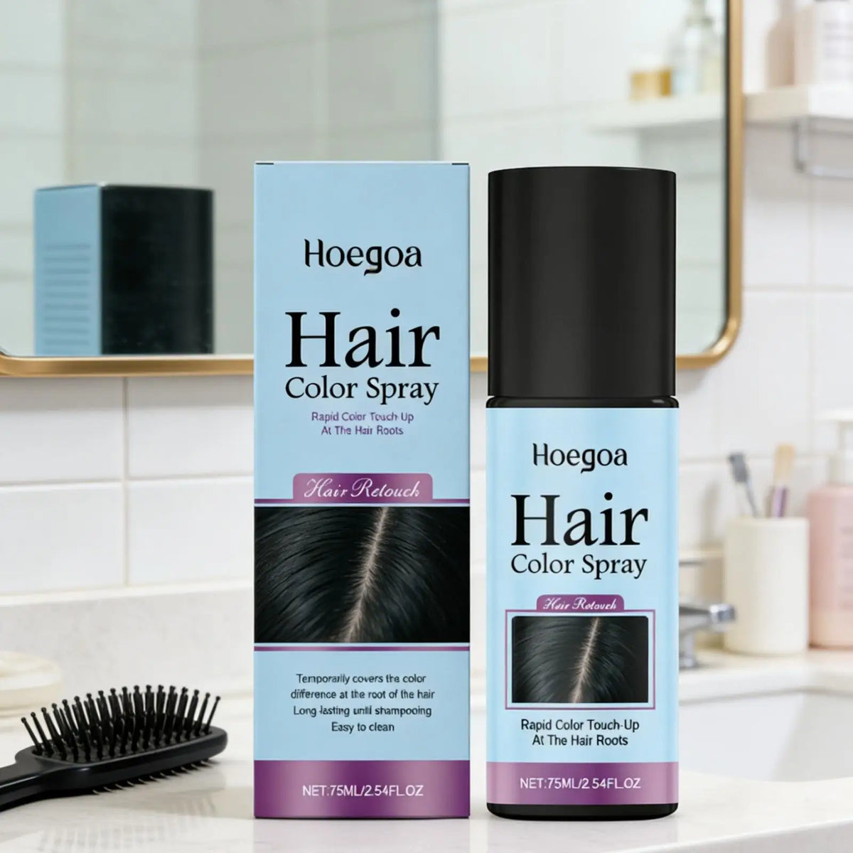 Hoegoa Temporary Hair Color Spray – Root Cover & Styling Temporary Hair Dye Spray Qst