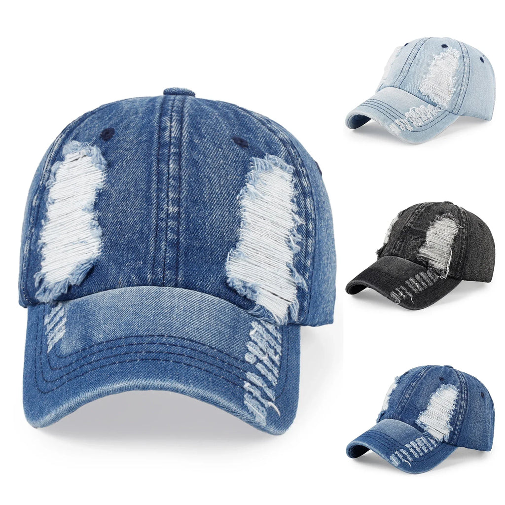 Distressed Streetwear Baseball Cap – Vintage Visor Hat Baseball Cap Qme