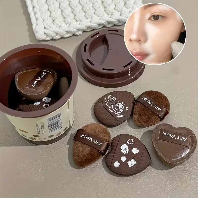 Mini Coffee Powder Puff – Wet & Dry Fingertip Makeup Sponge Makeup Sponge Puff Qme