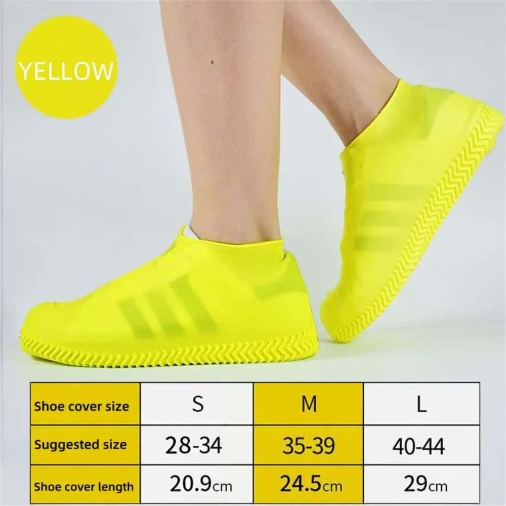 Waterproof Silicone Shoe Covers – Non-Slip Reusable Rain Boots Silicone Shoe Covers Qme YELLOW S