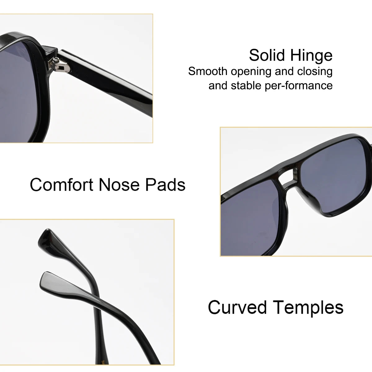VOPHA Retro Square Aviator Sunglasses UV400 Unisex Tinted Retro Aviator Sunglasses Qst