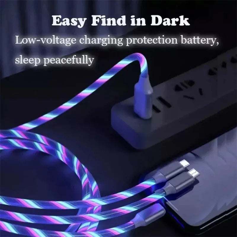 3-in-1 Fast Charging Cable USB-C Lightning Android 2 Pack USB Charging Cable Qme
