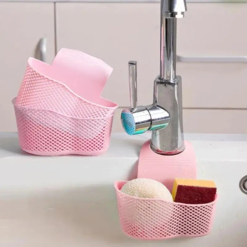 Faucet Hanging Sink Caddy – Sponge & Soap Draining Basket Sink Caddy Organizer Qme