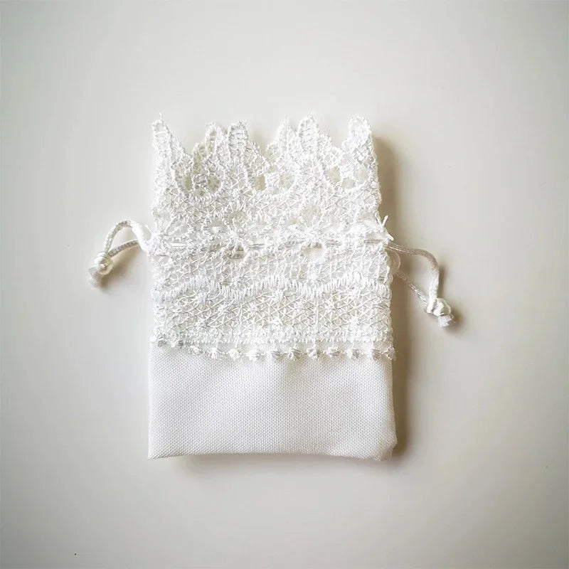 Lace Wedding Candy Bags Brocade Drawstring Embroidery 10pcs Wedding Favor Bags Qme
