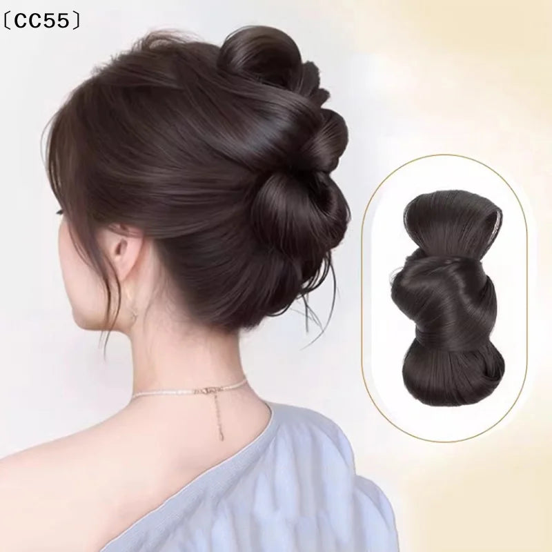 Synthetic Hair Bun Clip-In Ponytail Extension for Women Hair Bun Extension Qst