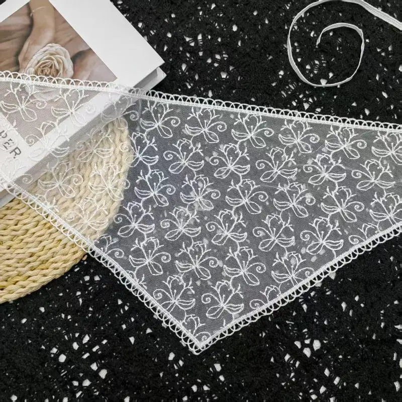 Women's White Lace Triangle Headscarf & Hair Wrap Lace Hair Headscarf Qst A5
