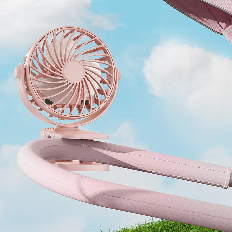 USB Rechargeable Clip Fan – Mini Portable Stroller & Desk Fan Clip Fan Qme pink USB Type-C