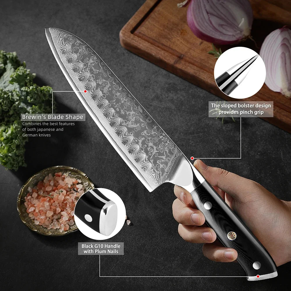 Damascus Steel Kitchen Knife Set – Japanese Chef Knives 1-8 Pc Kitchen Knife Set Qst