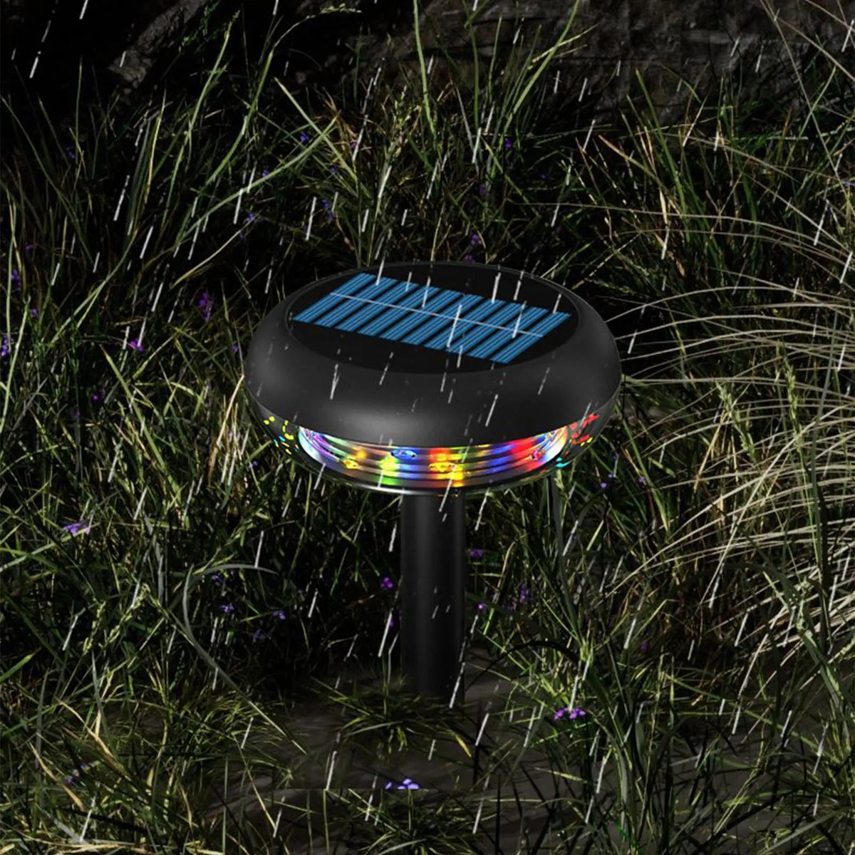 Solar Stake Lights Outdoor 3 Modes Color Changing Rechargeable Solar Stake Lights Qme