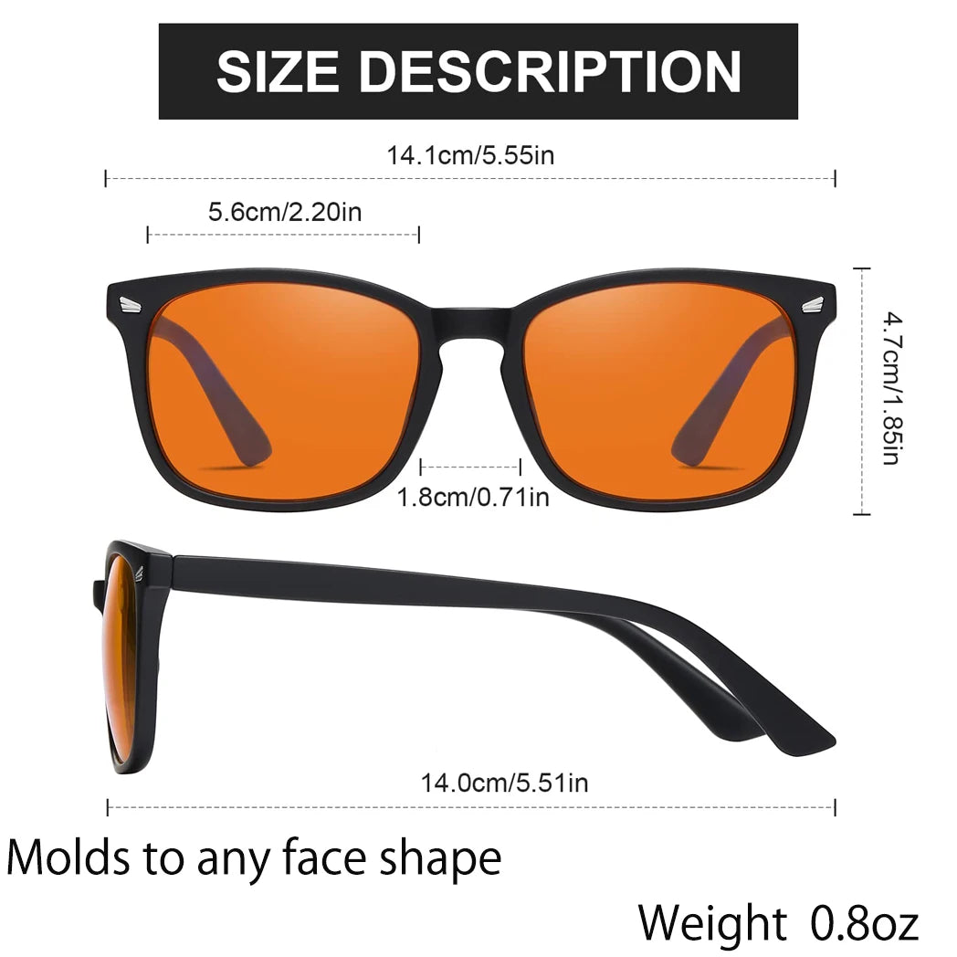 VOPHA S70 99.9% Blue Light Blocking Glasses – Orange Unisex Blue Light Glasses Qst