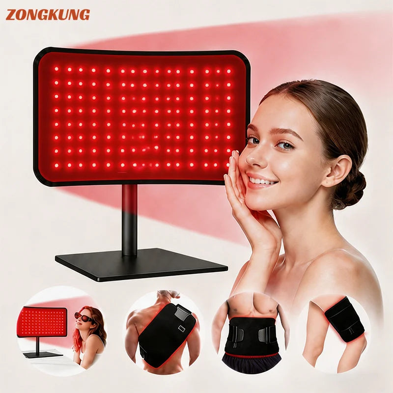 ZONGKUNG 120 LED Red Light Therapy Panel 660nm 850nm Red Light Therapy Panel Qst